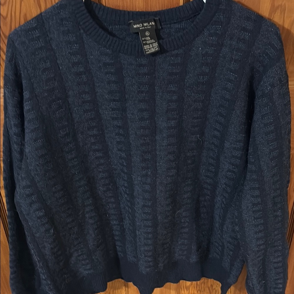 Mini Milano Navy Cable Knit Sweater